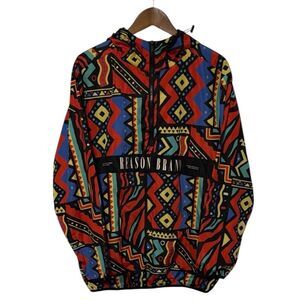 Reason Brand Men's Unity Anorak Hooded Jacket Size Large Printed